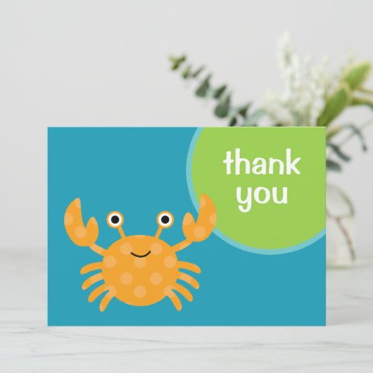 Crab Hartelijk dank Bedankkaart (Staand voorkant)