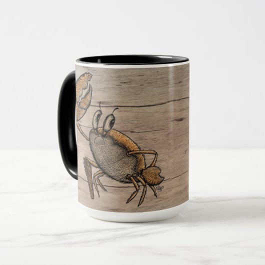 Crab & Hibiscus Mok 15oz (Voorkant links)