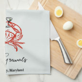 Crab housewarming cadeau theedoek (Quarter Fold)