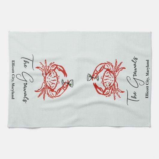 Crab housewarming cadeau theedoek (Horizontaal)