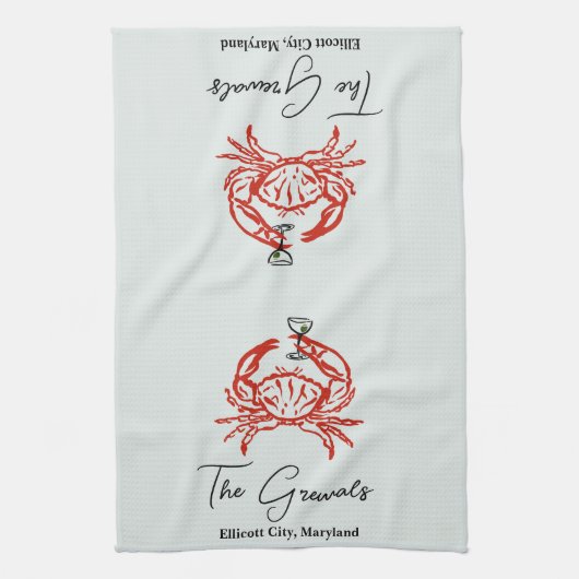 Crab housewarming cadeau theedoek (Verticaal)