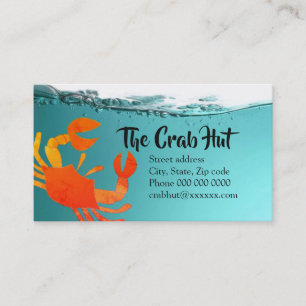 Crab Hut bus. kaarten Visitekaartje