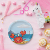 Crab in de Seashore Papieren Bordje (Feest)