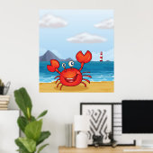 Crab in de Seashore Poster (Thuiskantoor)