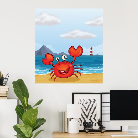 Crab in de Seashore Poster (Thuiskantoor)
