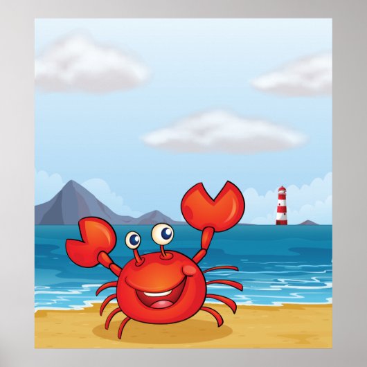 Crab in de Seashore Poster (Voorkant)