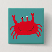 Crab Island Vierkante Button 5,1 Cm (Voorkant)