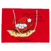 Crab Kerstbeach Tropical Funny Groot Cadeauzakje (Achterkant)