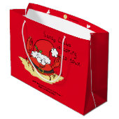 Crab Kerstbeach Tropical Funny Groot Cadeauzakje (Achterkant Gekanteld)