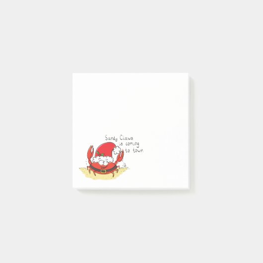 Crab Kerstbeach Tropical Funny Post-it® Notes (Voorkant)