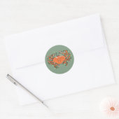 Crab Kerstlamseskreeft Ronde Sticker (Envelop)