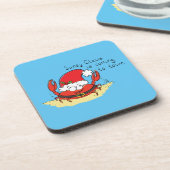 Crab Kersttropical Funny Bier Onderzetter (Linkerzijde)