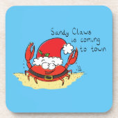 Crab Kersttropical Funny Bier Onderzetter (Voorkant)