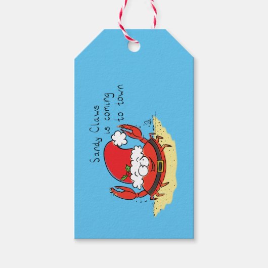 Crab Kersttropical Funny Cadeaulabel (Voorkant)
