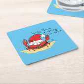 Crab Kersttropical Funny Kartonnen Onderzetters (Schuin)