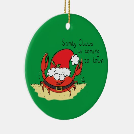 Crab Kersttropical Funny Keramisch Ornament (Rechts)
