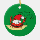 Crab Kersttropical Funny Keramisch Ornament (Voorkant)