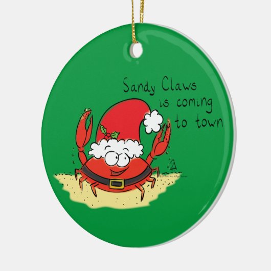 Crab Kersttropical Funny Keramisch Ornament (Links)