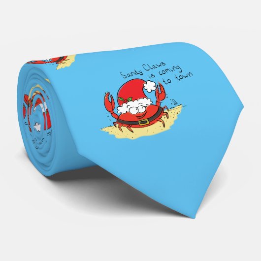 Crab Kersttropical Funny Stropdas (Opgerold)