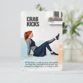 Crab Kicks Fitness Card with Blue Backing Save The Date (Staand voorkant)