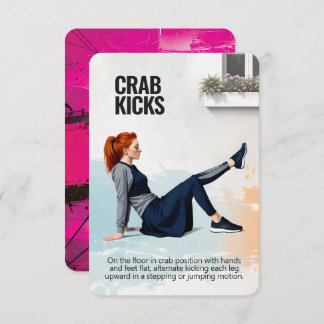 Crab Kicks Fitness Card with Pink Backing Save The Date