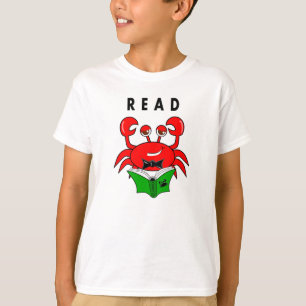Crab Leest een T-shirt boek