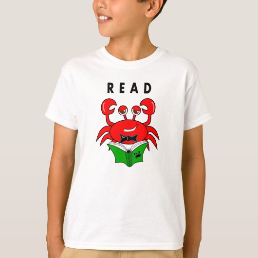Crab Leest een T-shirt boek (Voorkant)