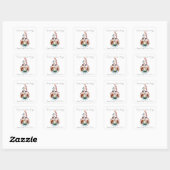 Crab Lobster kerstboom Zee Holiday Vierkante Sticker (Vel)