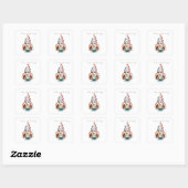 Crab Lobster kerstboom Zee Holiday Vierkante Sticker (Vel)
