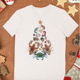 Crab Lobster met kerstboomkreeften T-shirt