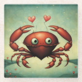 Crab Love Glazen Onderzetter (Voorkant)