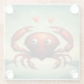 Crab Love Glazen Onderzetter (Achterkant)