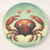 Crab Love Zandsteen Onderzetter (Voorkant)