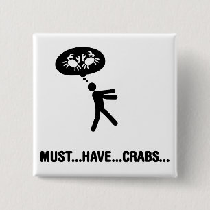 Crab Lover Vierkante Button 5,1 Cm