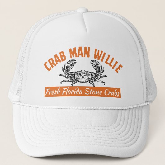 Crab Man Willie - Custom 47 kwaliteit snapbackhoed Trucker Pet (Voorkant)