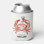 Crab Maryland bruiloft Blikjeskoeler (Blikje Voorkant)