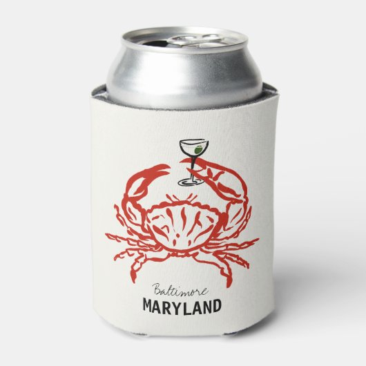 Crab Maryland bruiloft Blikjeskoeler (Blikje Voorkant)