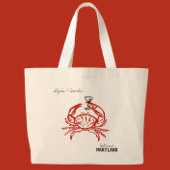 Crab Maryland bruiloft Grote Tote Bag