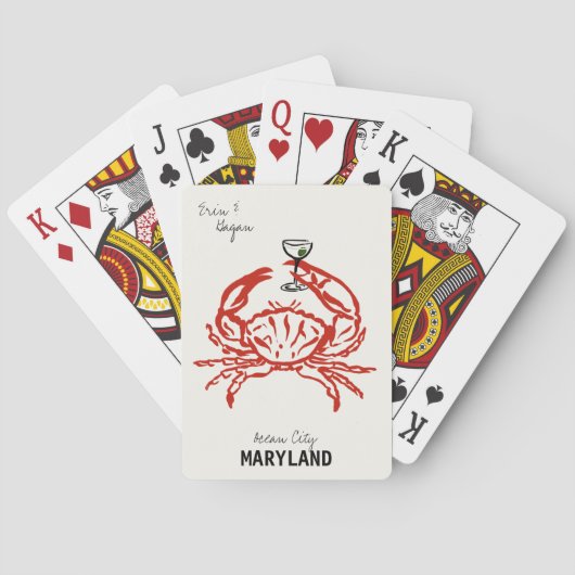 Crab Maryland bruiloft Pokerkaarten (Achterkant)