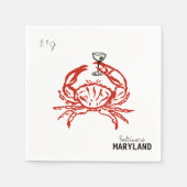 Crab Maryland bruiloft Servet (Voorkant)