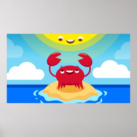 Crab Meet Sun Poster (Voorkant)