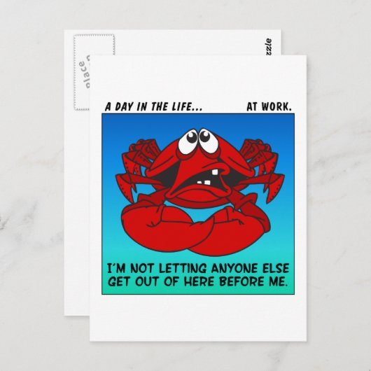 Crab Mentality op Work Briefkaart (Voorkant / Achterkant)