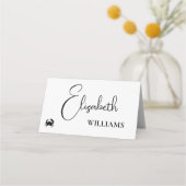 Crab Menu Modern Script Wedding Place Cards (Voorkant)