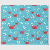 Crab met Lifebuoy Cadeaupapier (Vlak)