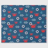 Crab met Lifebuoy Cadeaupapier (Vlak)