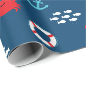 Crab met Lifebuoy Cadeaupapier (Rol Hoek)