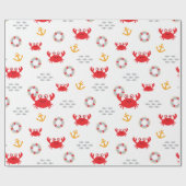 Crab met Lifebuoy Cadeaupapier (Vlak)