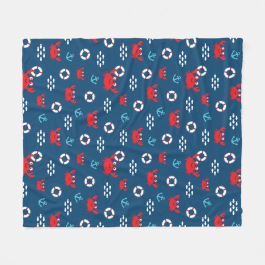 Crab met Lifebuoy Fleece Deken (Voorkant (Horizontaal))