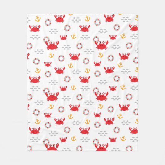 Crab met Lifebuoy Fleece Deken (Voorkant)