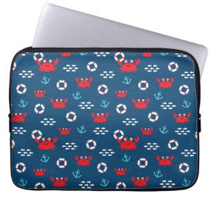 Crab met Lifebuoy Laptop Sleeve